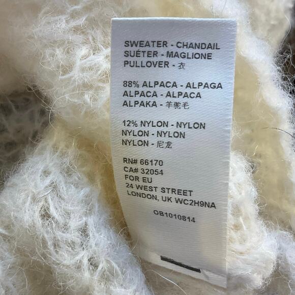 Free People Moonbeam Sweater Size L Alpaca Blend Ivory Boho Slouchy Pullover - Picture 7 of 11